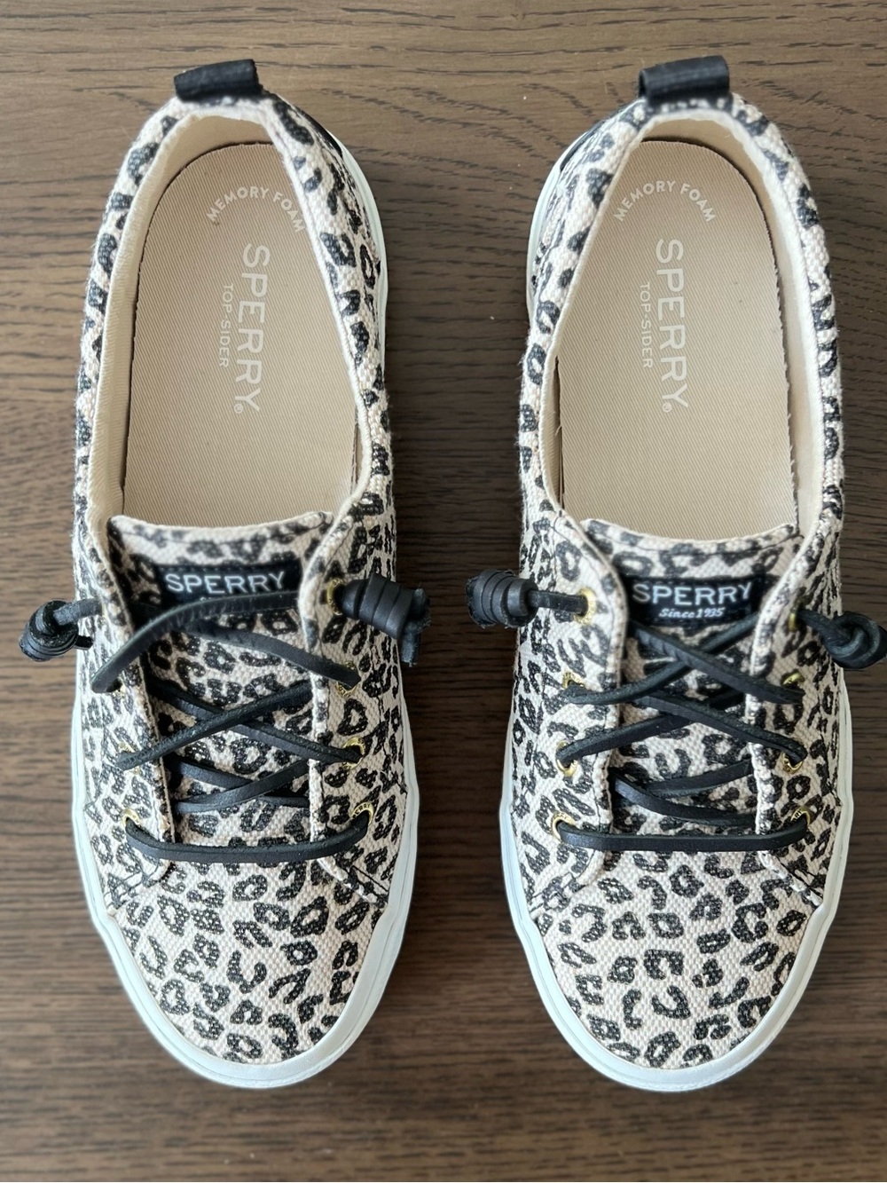 Sperry Pier Wave LTT Sneakers Cream Black Cheetah Animal Print - Picture 11 of 11